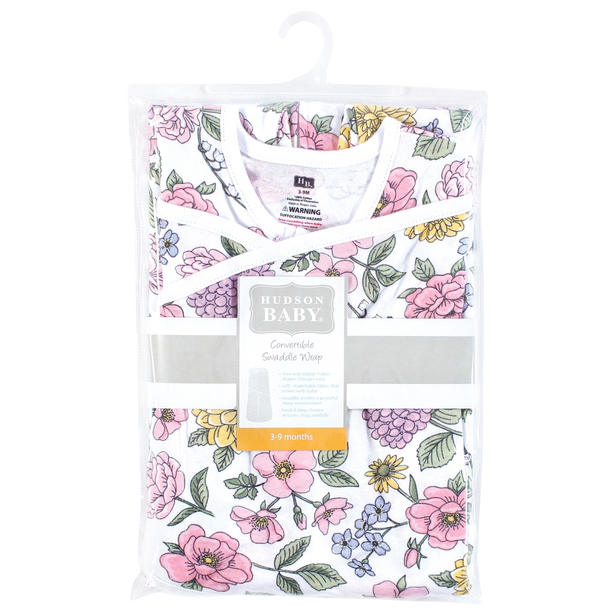 Hudson Baby Baby Girls Hudson Convertible Swaddle Sleep Sack, Months - Vintage blossom