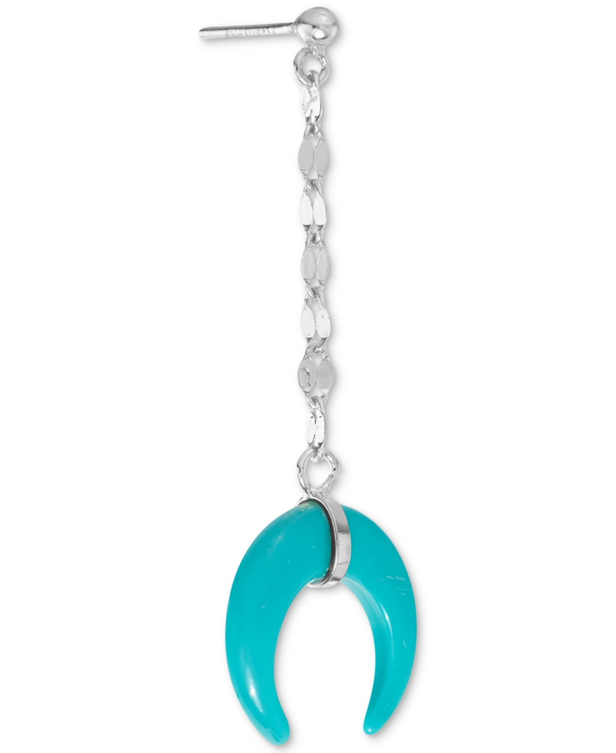 Macy's Simulated Turquoise Horn Double Mirror Link Linear Drop Earrings In Turquoise