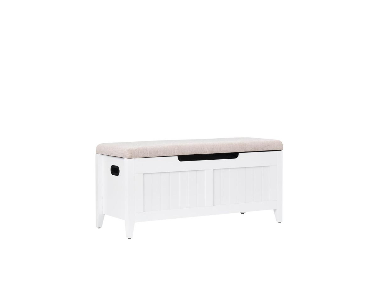gaomon Storage Chest, Storage Trunk with Cushion Seat, 2 Safety Hinges, Storage Bench, Wooden Storage Organizer, Shoe Bench for Entryway, Bedroom, Liv