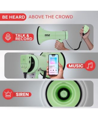 50-Watt Portable Megaphone with Siren, MP3 Input, Automatic Siren, Shoulder Strap, Lightweight