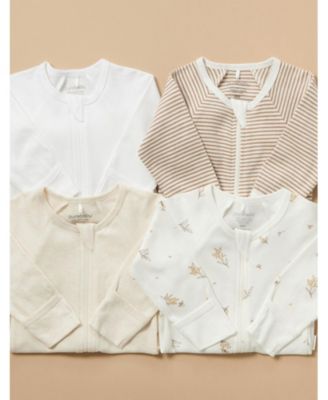 Baby Girl and Baby Boy Zip Coverall 4 Pack