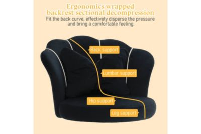 Modern Velvet Office Chair, 360 Swivel Adjustable Height Task Chair