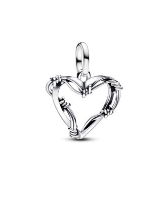 Barbed Wire Heart Medallion Charm