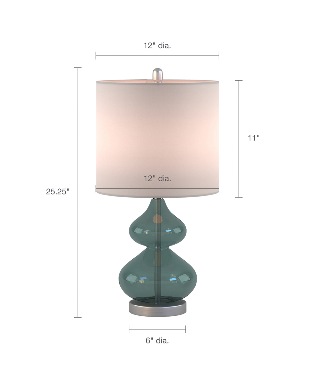 510 Design Ellipse Curved Glass Table Lamp, Set Of 2 In Blue