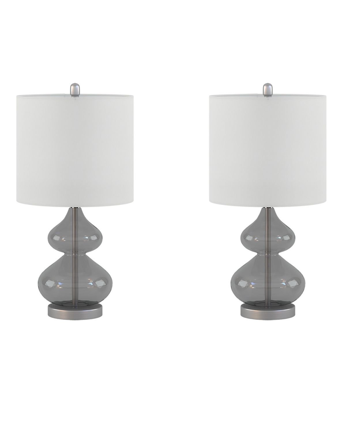 510 Design Ellipse Curved Glass Table Lamp, Set Of 2 In Gray