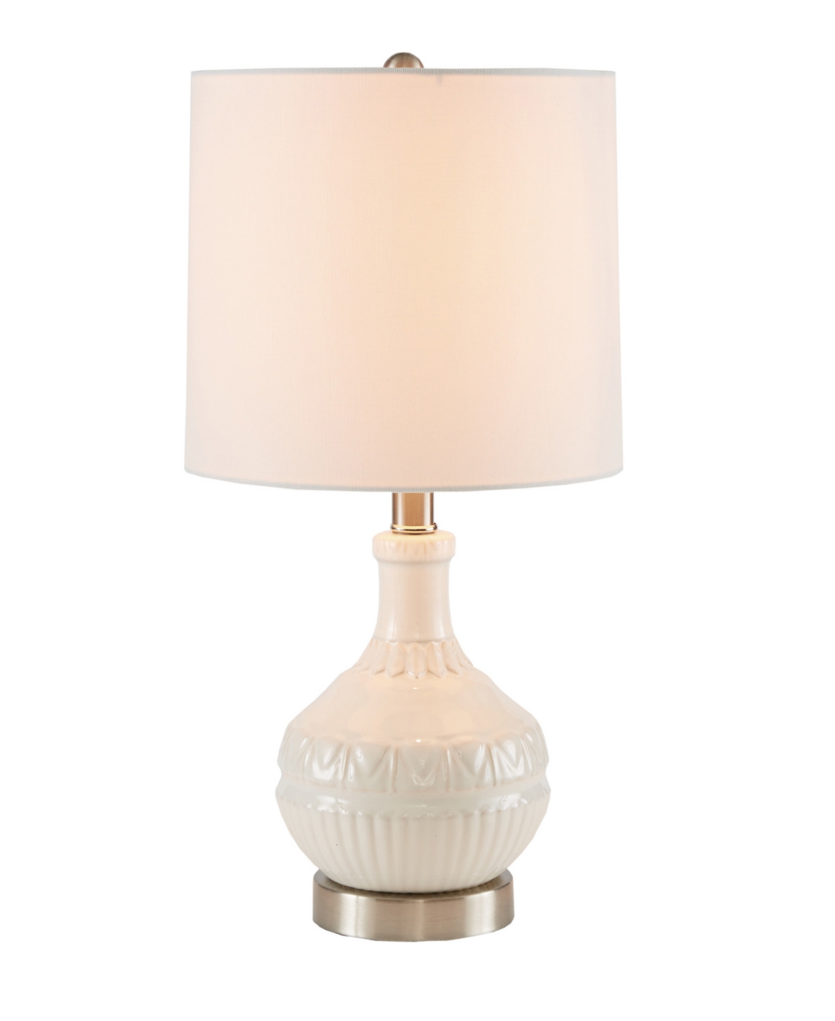 510 Design Gypsy 20.5" Embossed Boho Table Lamp In White