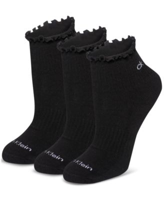 Women's 3-Pk. Ruffled Quarter Performance Socks