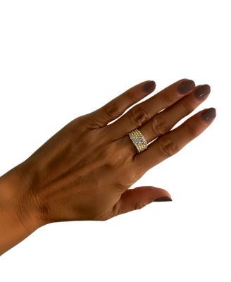 Cubic Zirconia Millwork Detail Band Ring