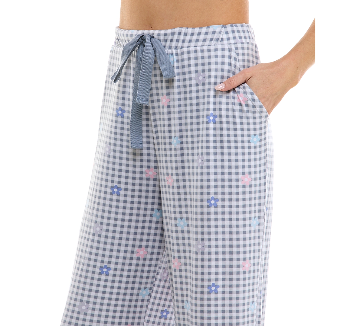 Roudelain Women's Printed Drawstring Pajama Pants In Laurie Ginghma Flowers