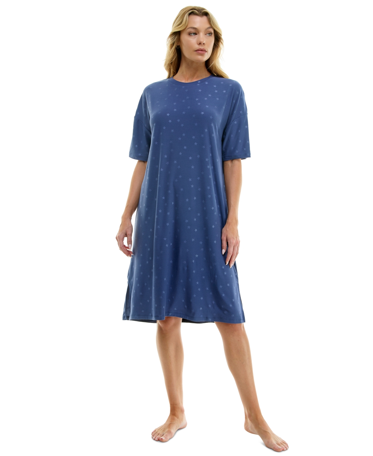 ROUDELAIN WOMEN'S PRINTED SHORT-SLEEVE SLEEPSHIRT