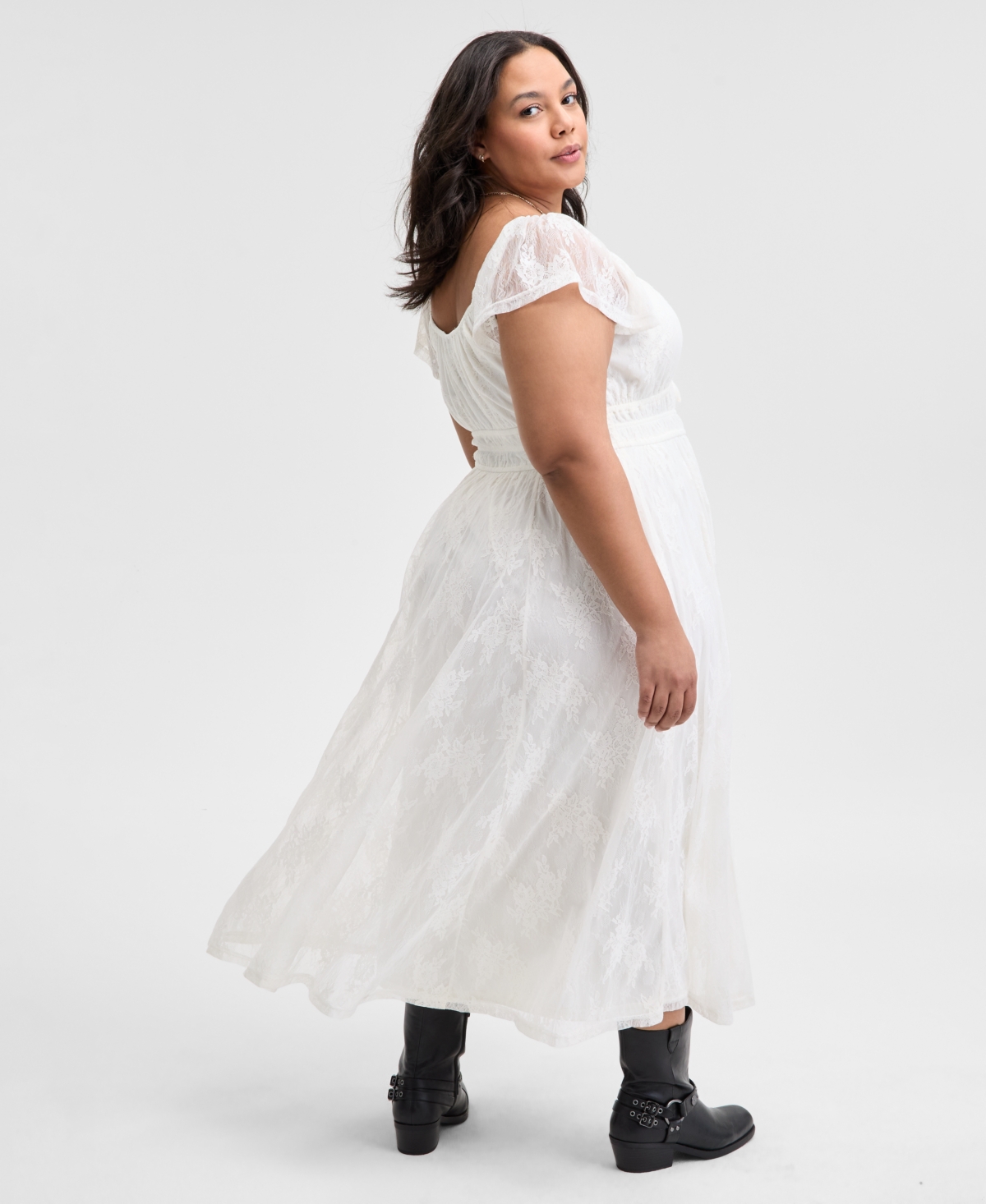 AND NOW THIS TRENDY PLUS SIZE LACE MAXI DRESS, EXCLUSIVELY AT MACY'S 