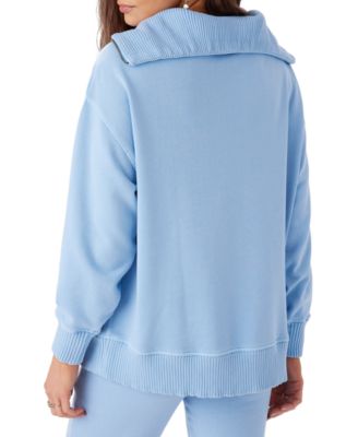Juniors' Karma Mock-Neck Quarter-Zip Sweatshirt 
