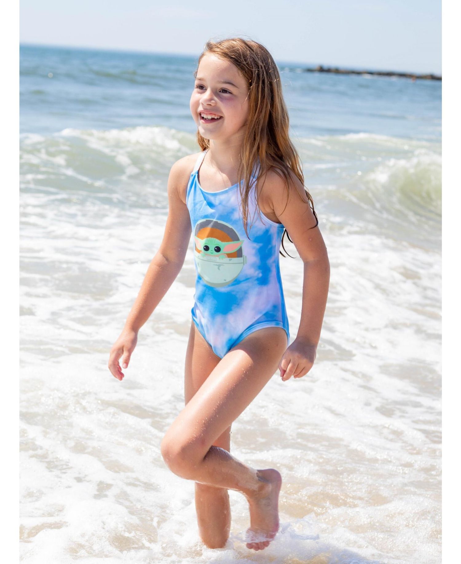 Girls Grogu One Piece Bathing Suit