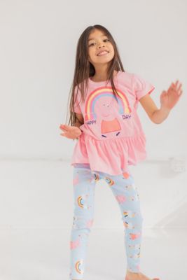Toddler Girls Peplum T-Shirt and Leggings Outfit Set