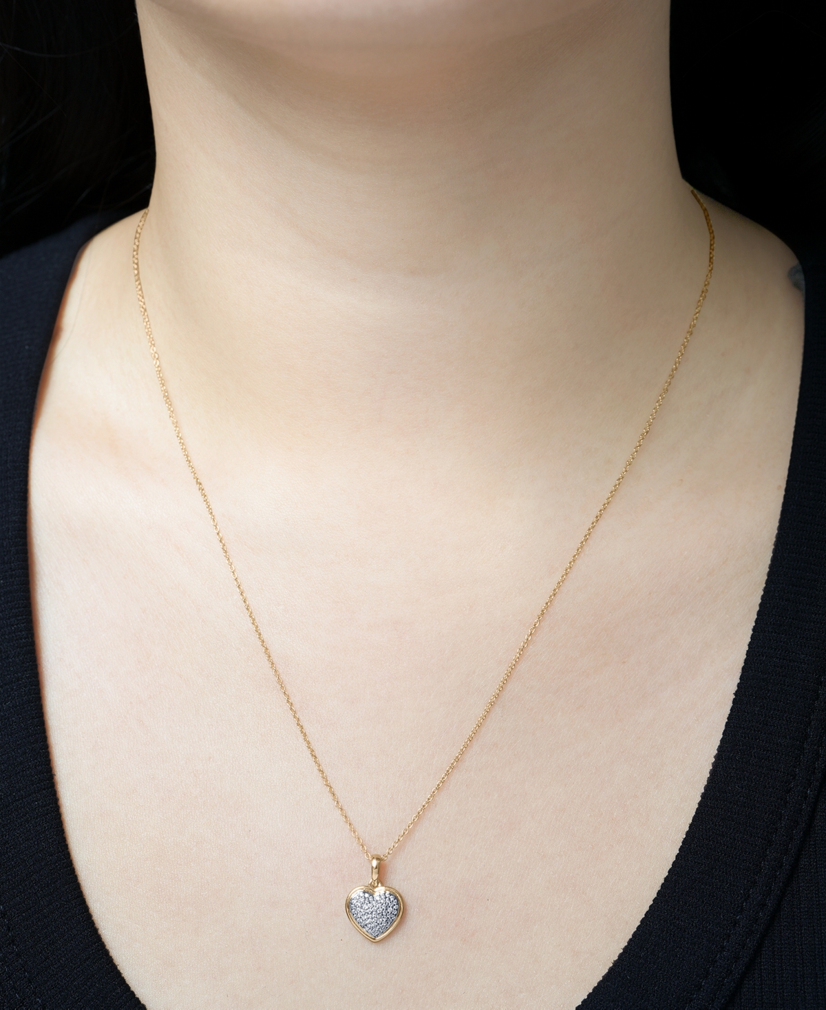 Macy's 2-pc. Set Diamond Heart Pendant Necklace & Earrings (1/3 Ct. T.w.) In 14k Gold-plated Sterling Silve In Gold-plated Sterling Silver