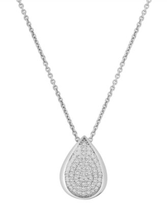 2-Pc. Set Diamond Teardrop Pendant Necklace & Earrings (1/2 ct. t.w.) in Sterling Silver, Exclusively at Macy's