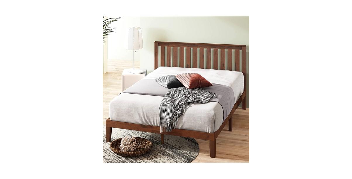Slickblue size Solid Wood Platform Bed Frame with Headboard
