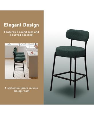 Bar Stools Set of 3, 27 Inches Counter Height Kitchen Bar Stools with Back, Modern Metal Tall Bar Stools for Kitchen Island