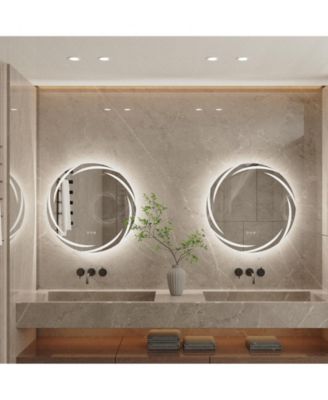 Anti-Fog 3-Color Lighted Wall-Mounted Bathroom Mirror