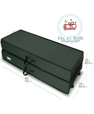 Premium Holiday Gift Wrapping Paper & Accessories Storage Organizer Box - X-Large with Wheels & 2 removable Storage Bins