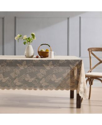 Wrinkle-Resistant Butterfly Floral Lace Tablecloth for Rectangle and Square Tables