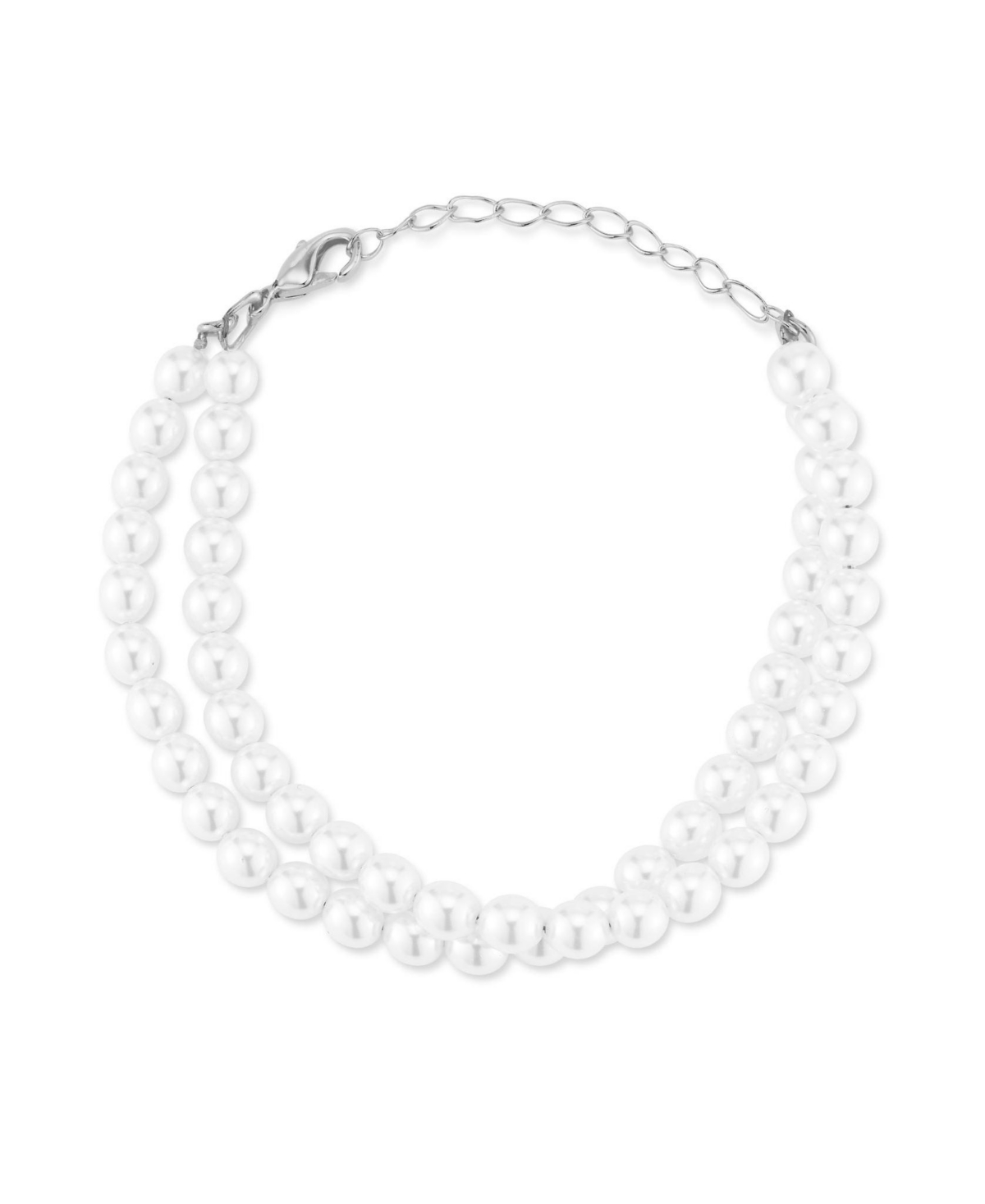 Gold Plated Double Strand Pearl Bracelet - Gold
