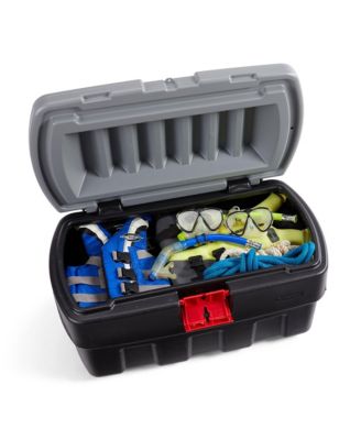 35 Gallon Black Action Packer Lockable Latch Storage Box Tote, Single