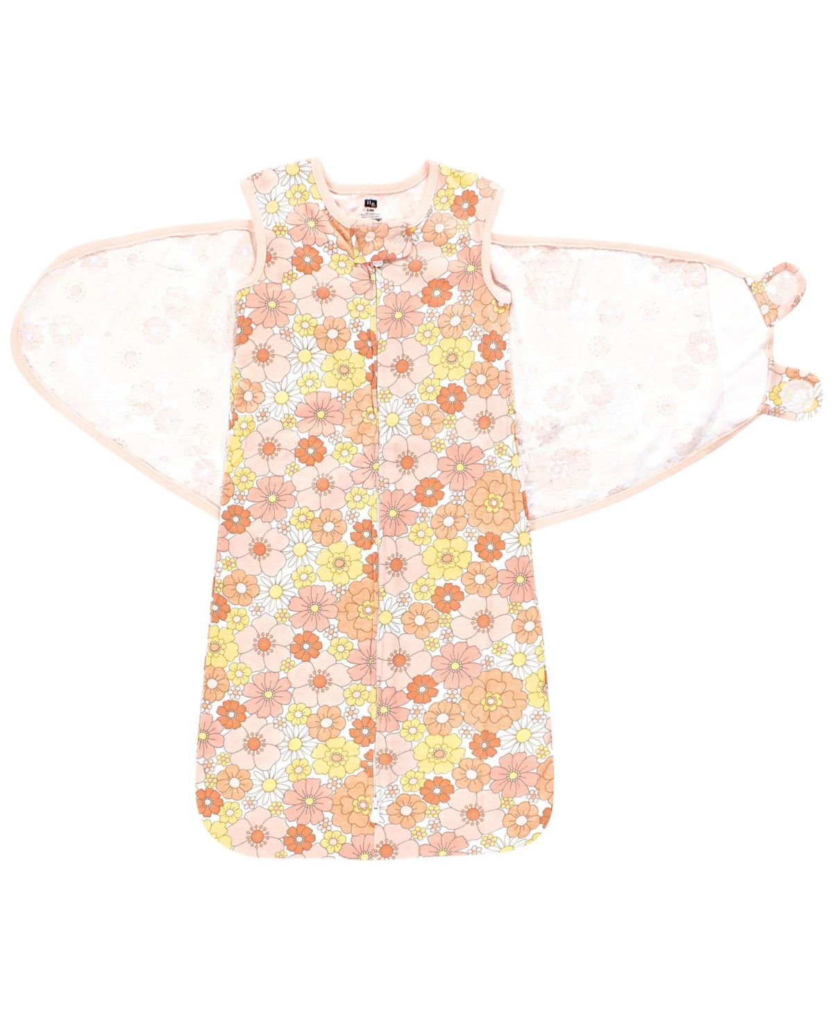 Hudson Baby Baby Girls Hudson Convertible Swaddle Sleep Sack, Months - Peace love flowers