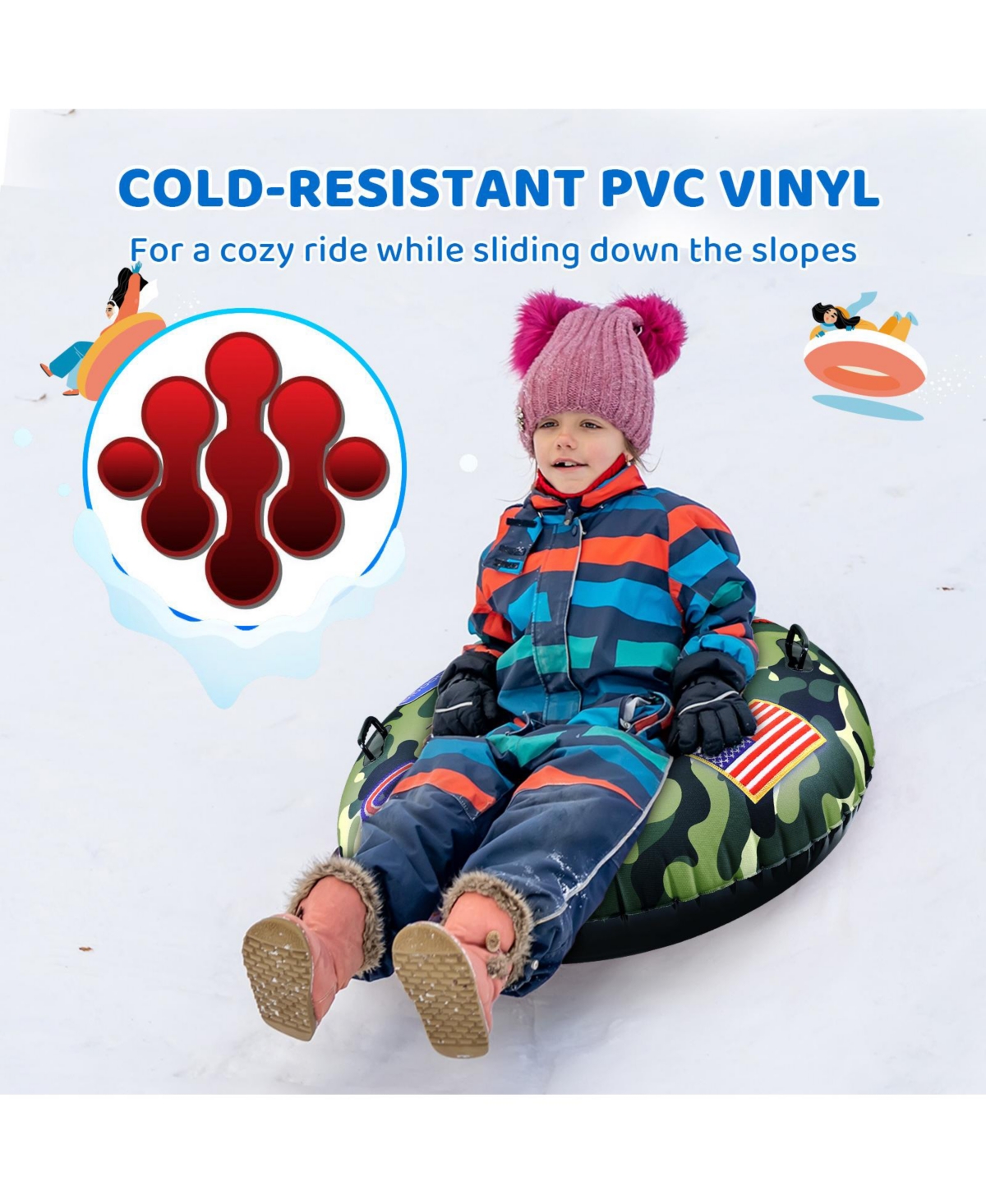 Super Snow Sledding Tube, 46" Oversize Deluxe