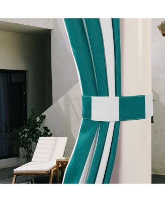 Outdoor Cabana Stripe UV Protected Privacy Tab Top Curtain Panel, 52"x84"