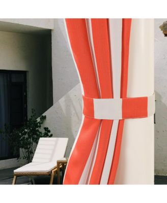 Outdoor Cabana Stripe UV Protected Privacy Tab Top Curtain Panel, 52"x84"