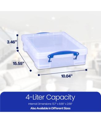 4L Storage Container with Lid and Clip Lock Handles, (10 Pack)