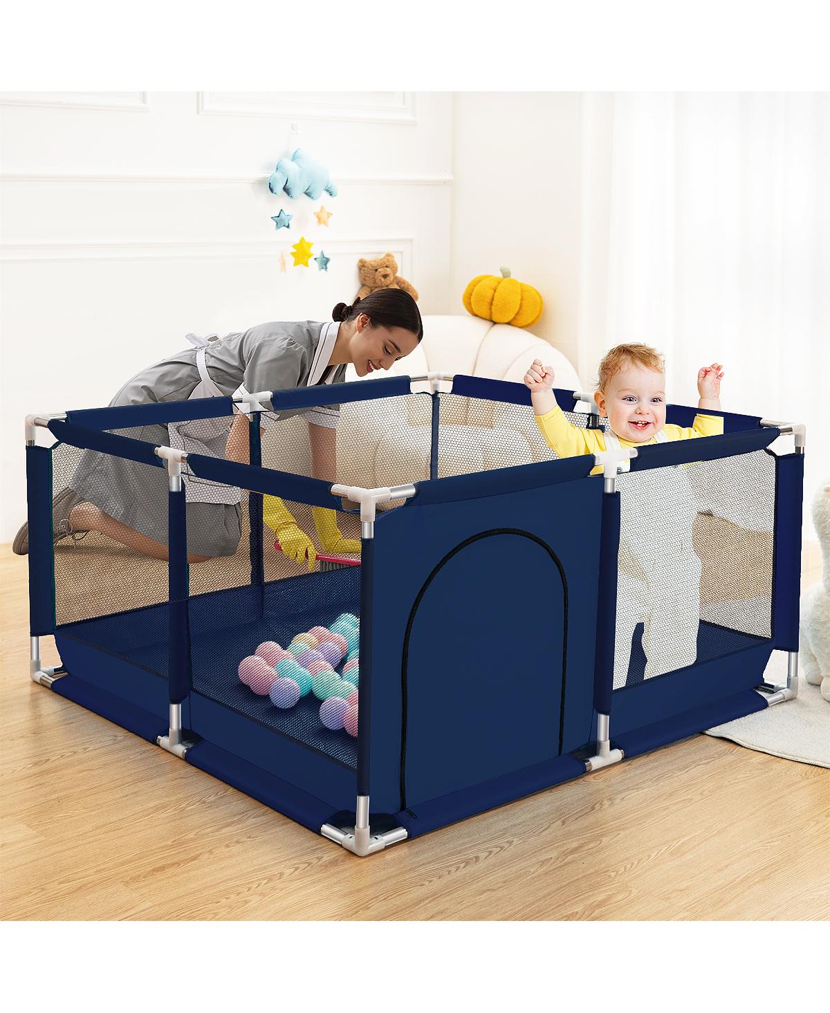 Comomy Baby Playpen Play Yard Portable 4 Panel Baby Safety Playpen for Infant Toddler