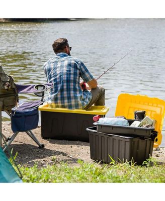 Durabilt Heavy Duty 27 Gallon Plastic Organizer Storage Bin Tote (2 Pack)
