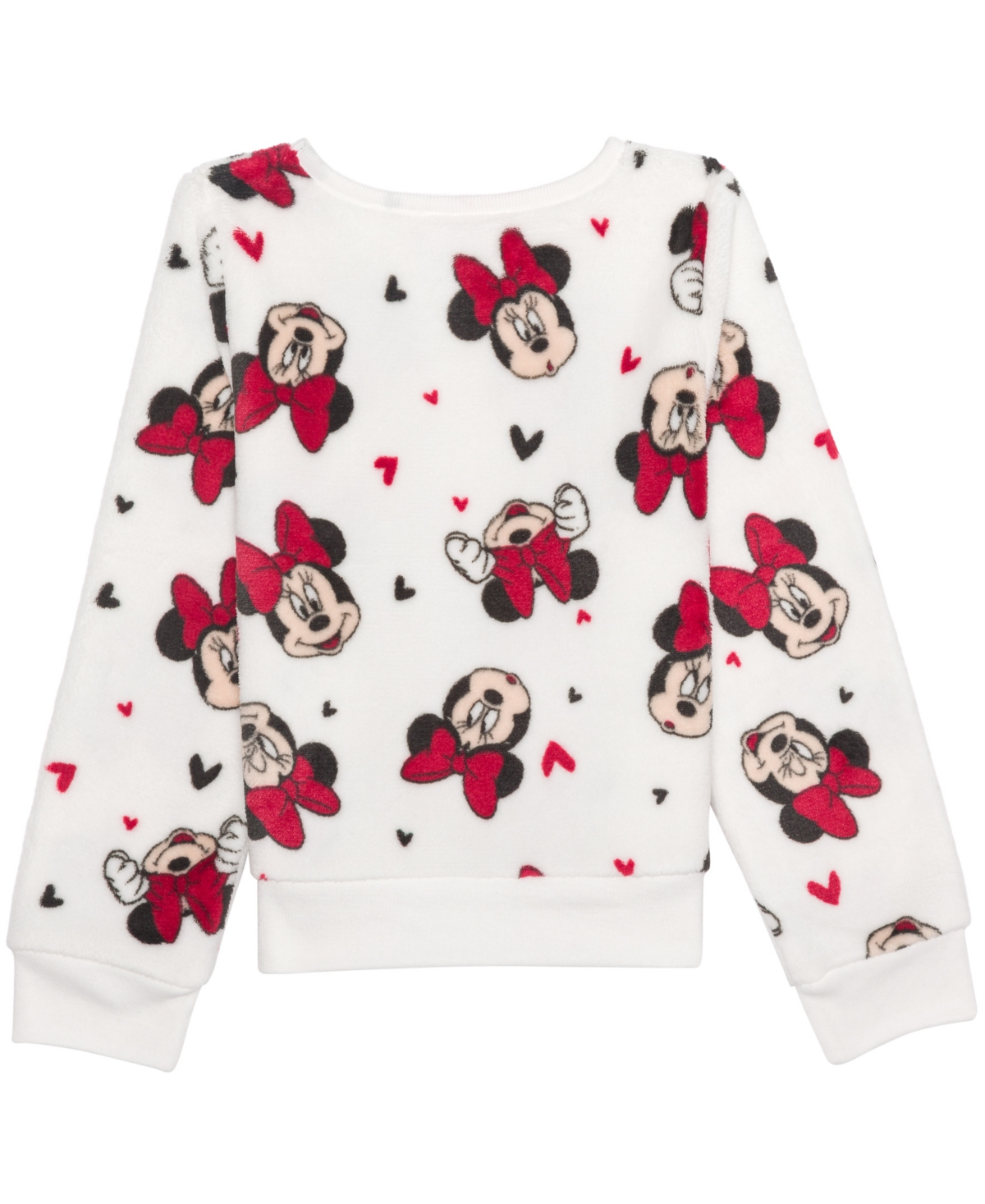Disney Toddler and Little Girls Minnie Heart Long Sleeve Sweatshirt