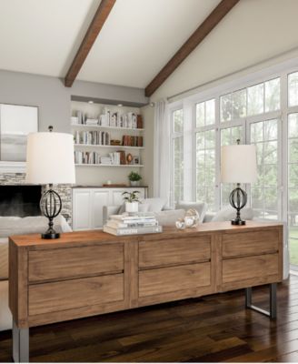 25" Openwork Iron Orb Table Lamp Set