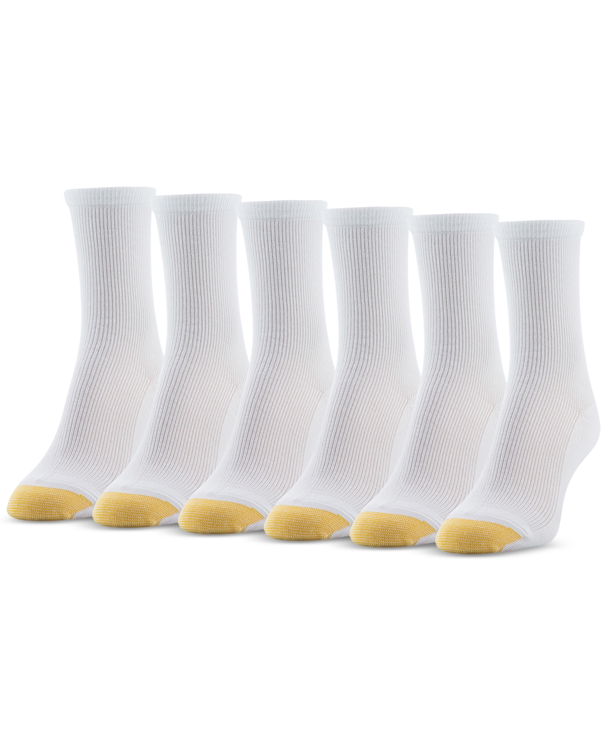 Gold Toe Women's 6-pk. Refined Rib Perfect Fit Socks In White