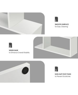 6 Tier S-Shaped Bookshelf Storage Display Bookcase Decor Z-Shelf