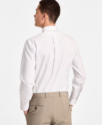Men's Regular-Fit Non-Iron Spread Collar Tattersall Broadcloth Dress Shirt