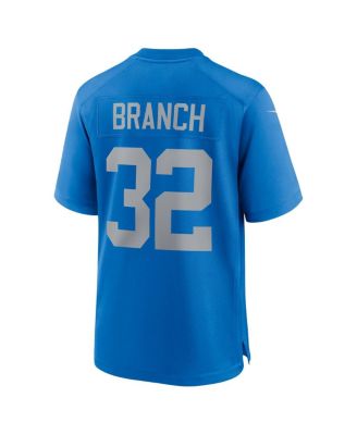 Men's Brian Branch Blue Detroit Lions Alternate Game Jersey