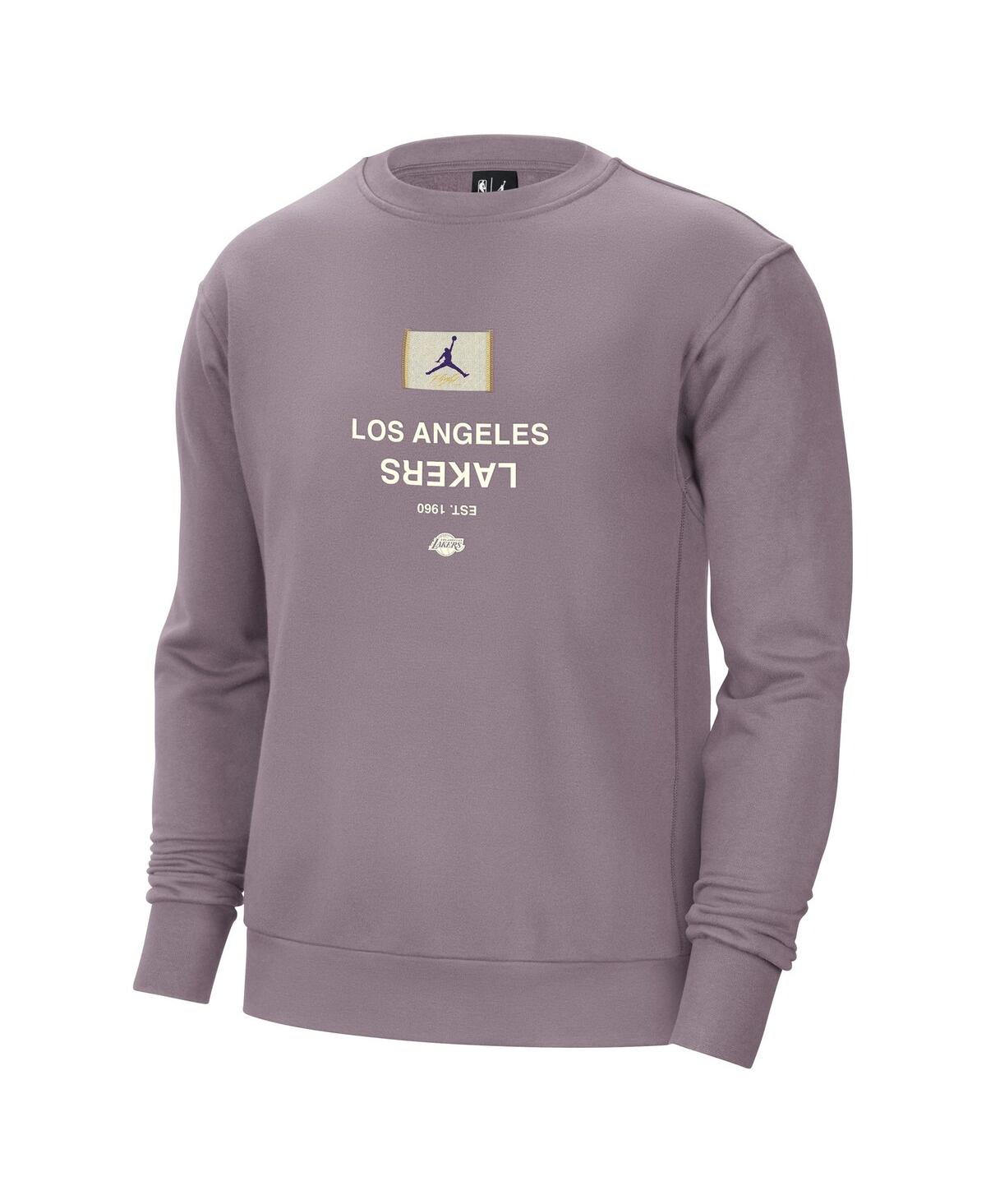 JORDAN MEN'S PURPLE LOS ANGELES LAKERS COURTSIDE STATEMENT EDITION HEAVYWEIGHT PULLOVER SWEATSHIRT 