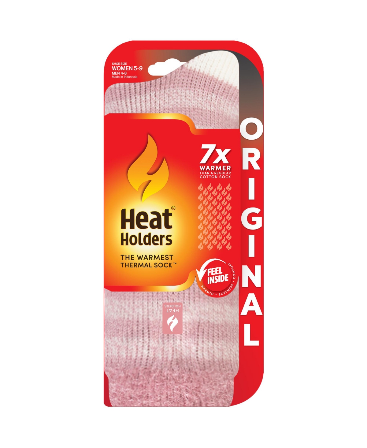 Heat Holders Avery Stipe Crew Socks In Dusty Pink