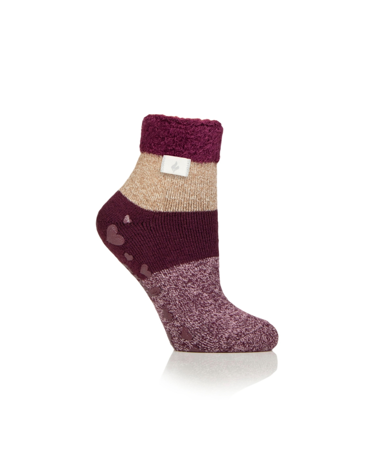 Heat Holders Lite Selina Blocks Lounge Socks In Wine