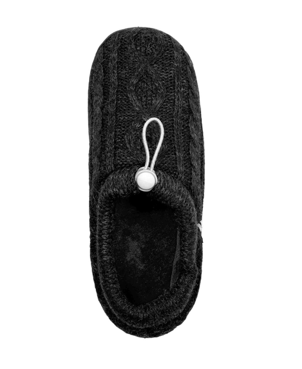 Heat Holders Women's Ava Cable Knit Drawstring Slippers In Black