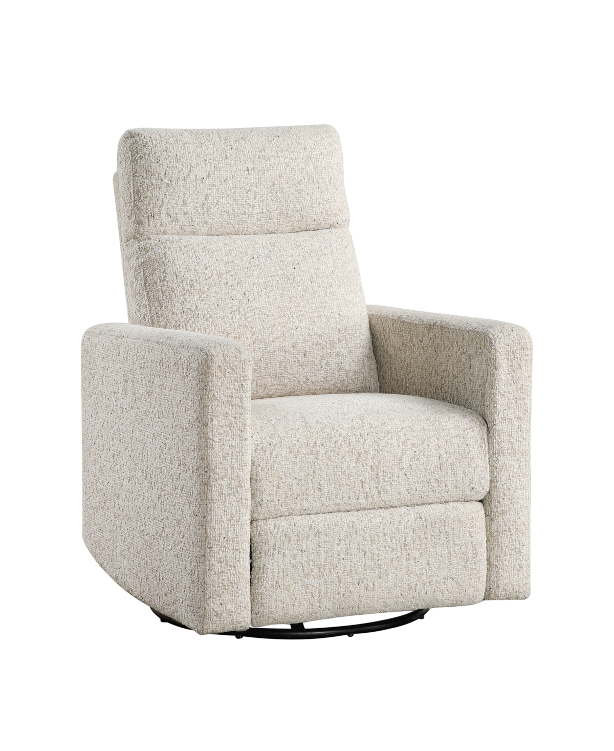 Homelegance 30" White Label Avenue Swivel Glider Reclining Chair In Quartz