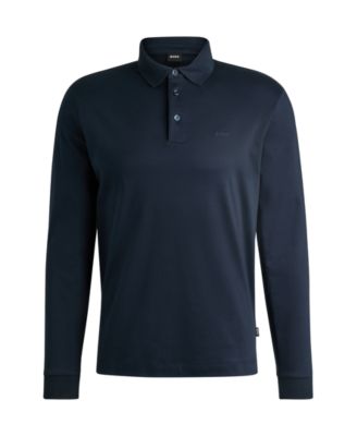 Men's Embroidered Logo Long Sleeve Polo