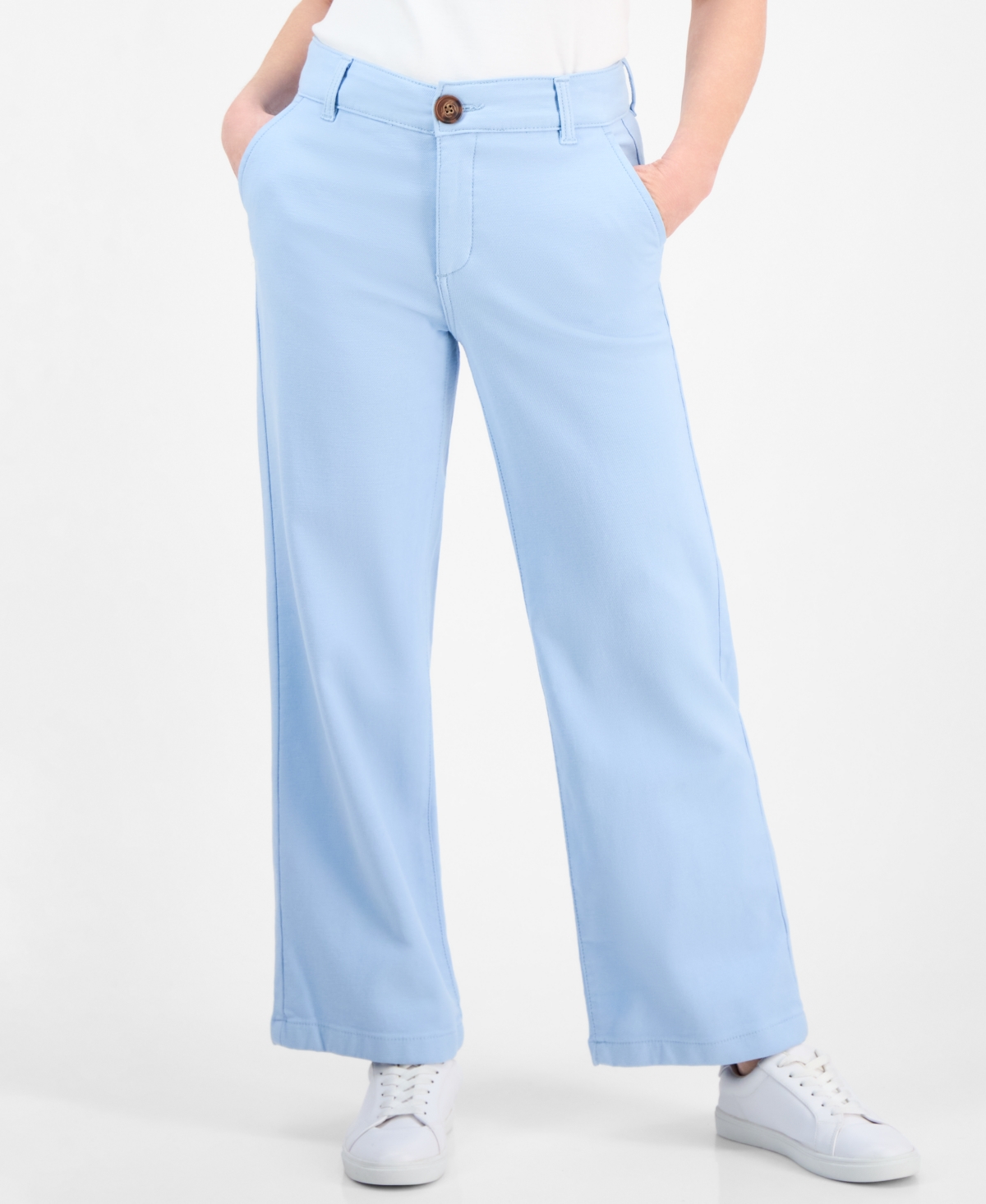 STYLE & CO PETITE MID-RISE DOBBY TWILL WIDE-LEG PANTS, EXCLUSIVELY AT MACY'S 