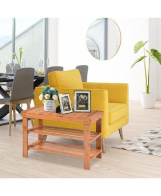3 Tier Bamboo Bench Storage Shoe Shelf