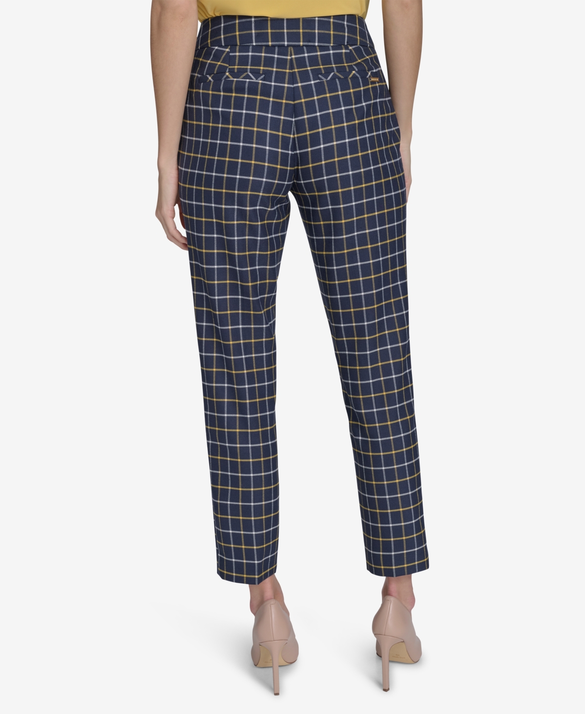 Tommy Hilfiger Women's Plaid-print Slim-fit Ankle Pants In Midnight Multi