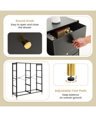 Floor Dresser Storage Organizer with 8 Drawers with Fabric Bins and Metal Frame-8-Drawer